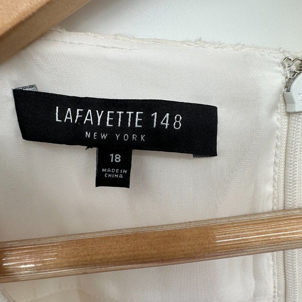 Lafayette 148 New York Cream Textured Dress - Picture 11 of 12